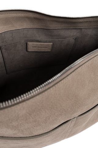 Ami Alexandre Mattiussi beige Leather shoulder bag with logo 5