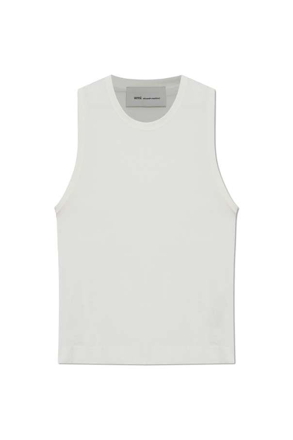 Ami Alexandre Mattiussi WHITE Top with embroidered logo 1