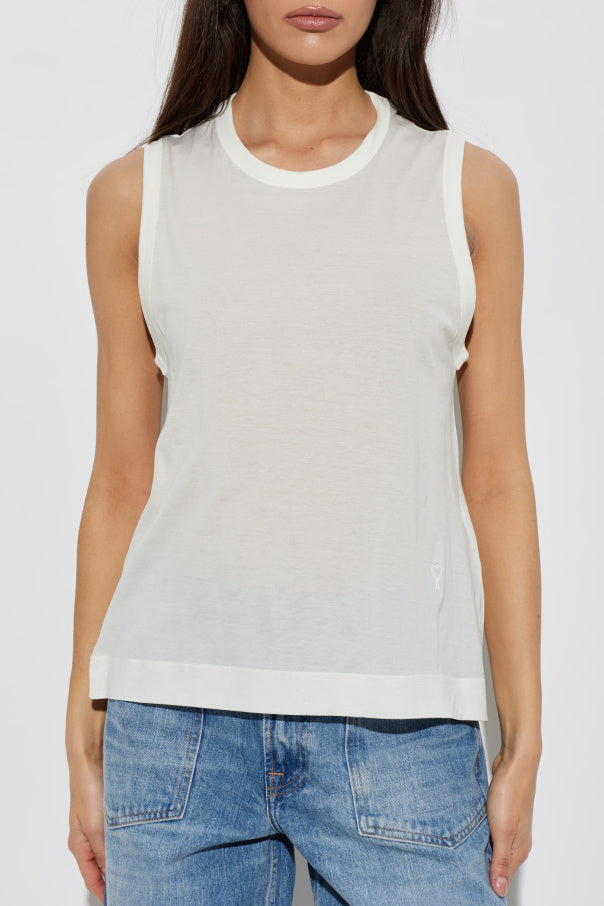 Ami Alexandre Mattiussi WHITE Top with embroidered logo 3