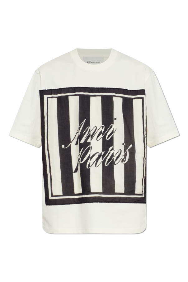 Ami Alexandre Mattiussi cream T-shirt with logo 1