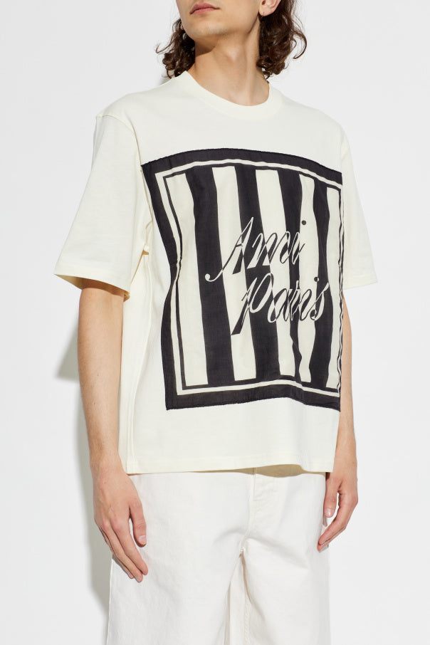 Ami Alexandre Mattiussi cream T-shirt with logo 3