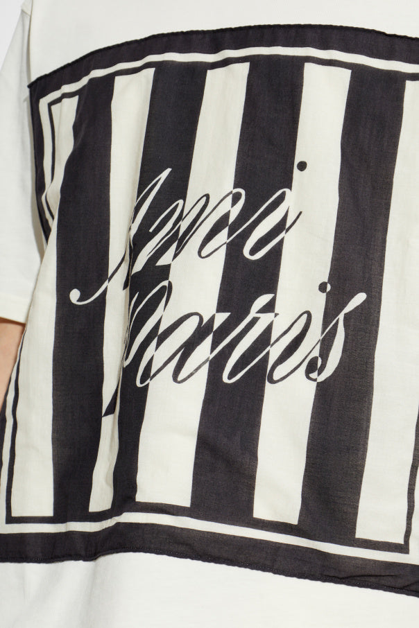 Ami Alexandre Mattiussi cream T-shirt with logo 5