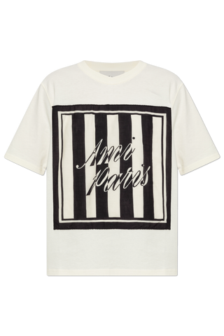 Ami Alexandre Mattiussi cream T-shirt with logo 1