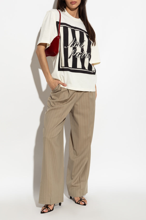 Ami Alexandre Mattiussi cream T-shirt with logo 2
