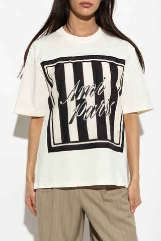 Ami Alexandre Mattiussi cream T-shirt with logo 3