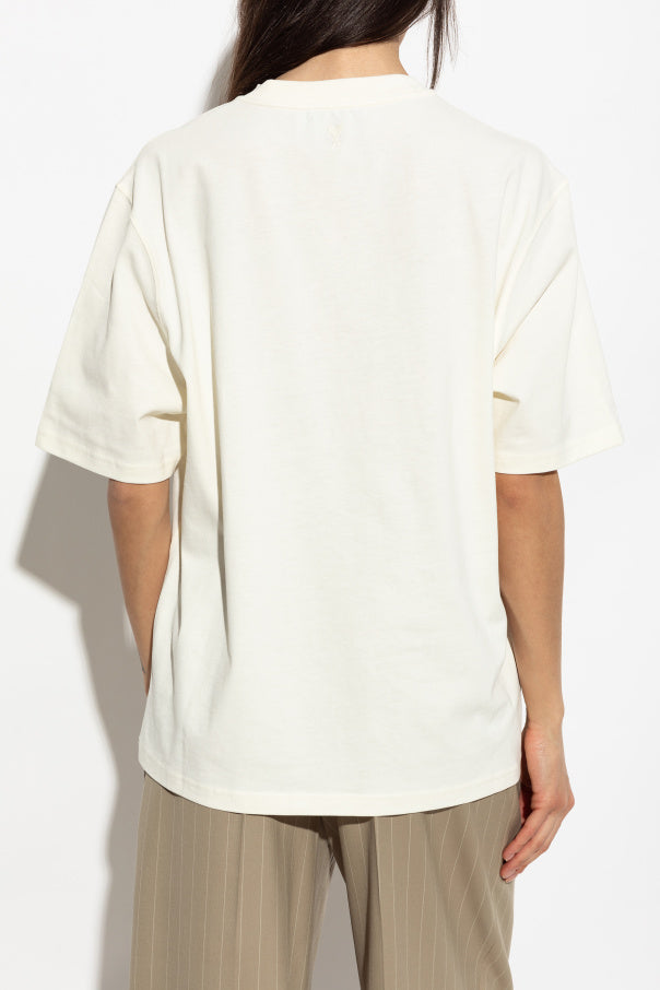 Ami Alexandre Mattiussi cream T-shirt with logo 4
