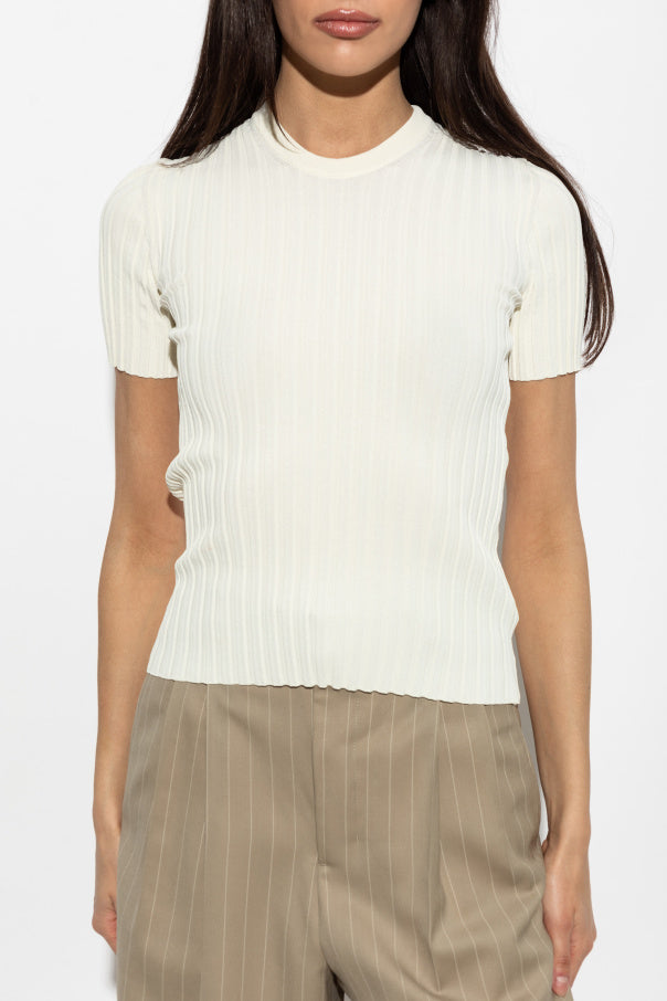 Ami Alexandre Mattiussi cream Pleated top 3