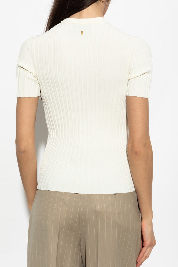Ami Alexandre Mattiussi cream Pleated top 4