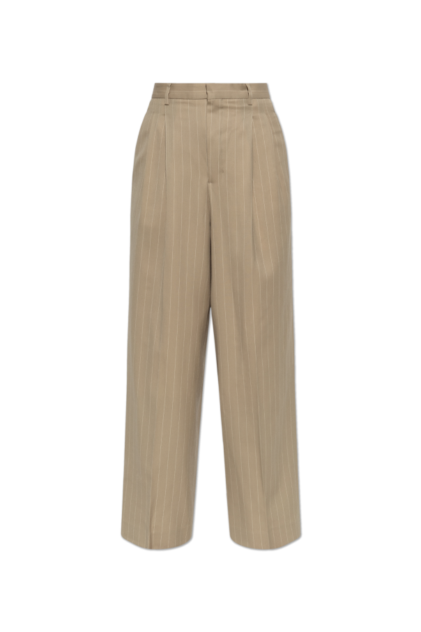 Ami Alexandre Mattiussi beige Wool wide-leg trousers 1