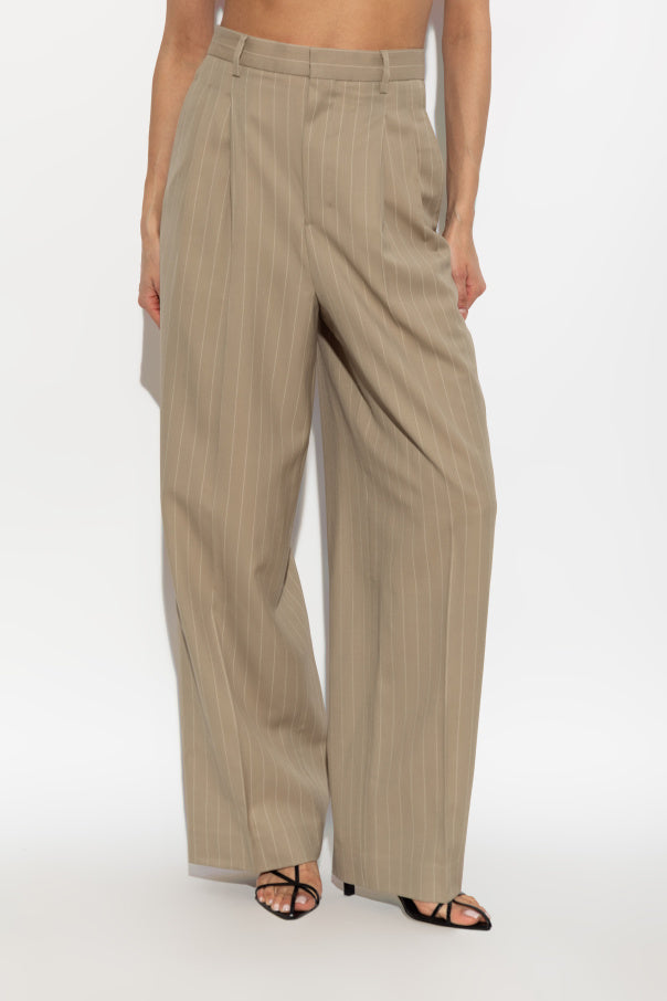 Ami Alexandre Mattiussi beige Wool wide-leg trousers 3