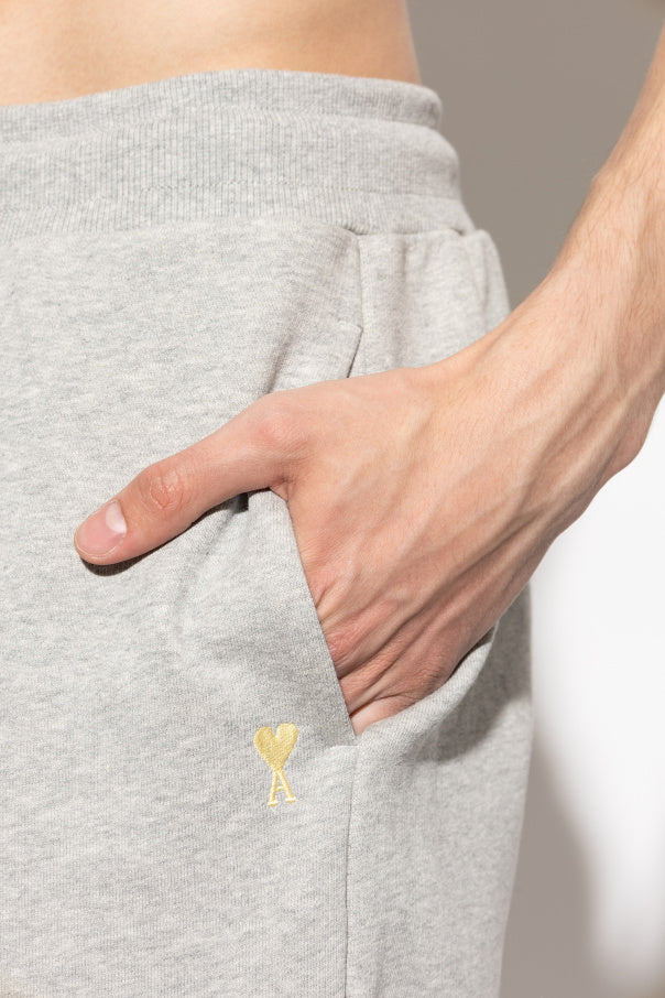 Ami Alexandre Mattiussi GREY Sweatpants with embroidered logo 5