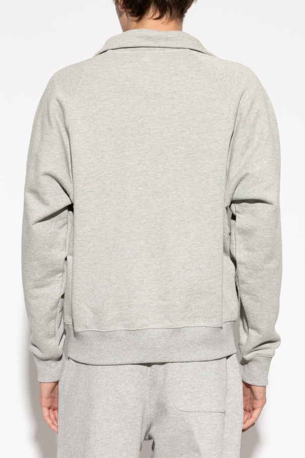 Ami Alexandre Mattiussi GREY Sweatshirt with embroidered logo 4
