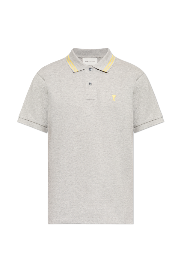 Ami Alexandre Mattiussi GREY Polo with embroidered logo 1