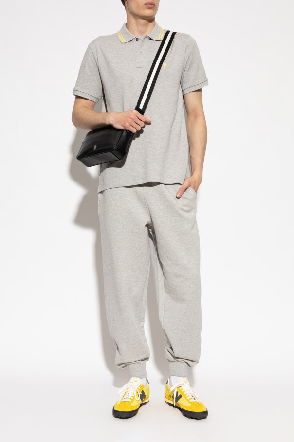 Ami Alexandre Mattiussi GREY Polo with embroidered logo 2