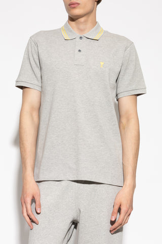 Ami Alexandre Mattiussi GREY Polo with embroidered logo 3