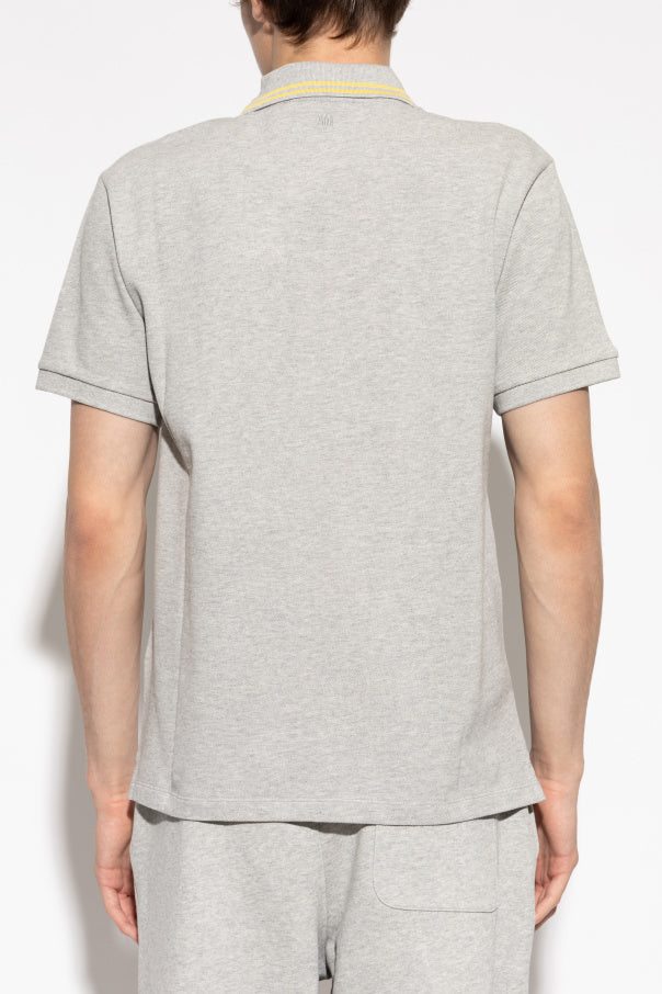 Ami Alexandre Mattiussi GREY Polo with embroidered logo 4