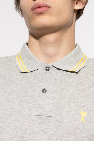 Ami Alexandre Mattiussi GREY Polo with embroidered logo 5