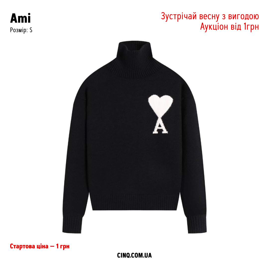AMI Светр Ami De Coeur Чорний S