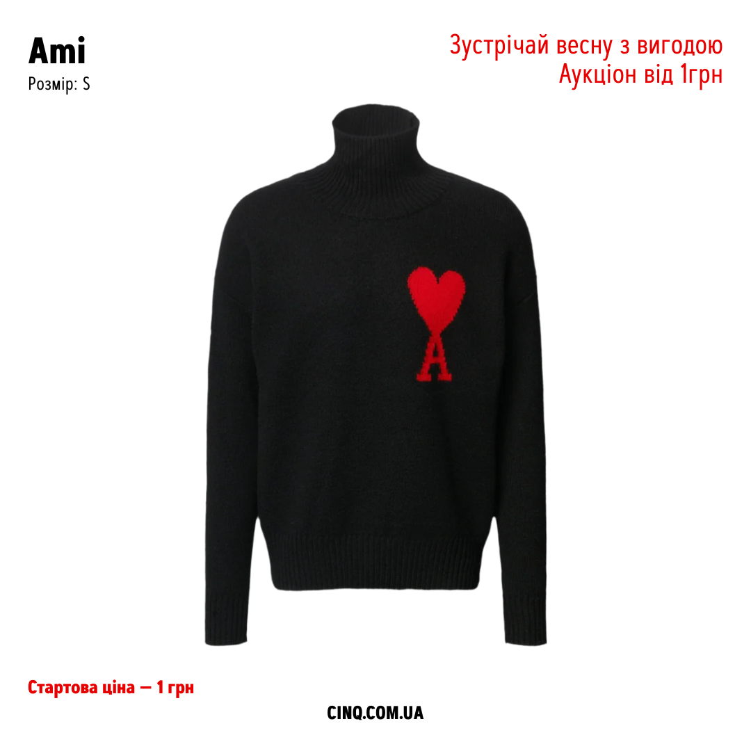 AMI Светр Ami De Coeur Чорний S