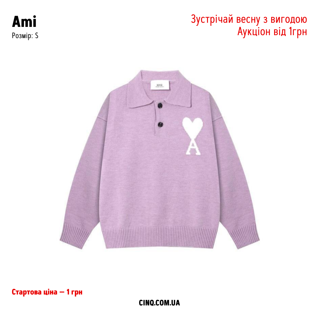 AMI Светр-Поло Ami De Coeur Рожевий S