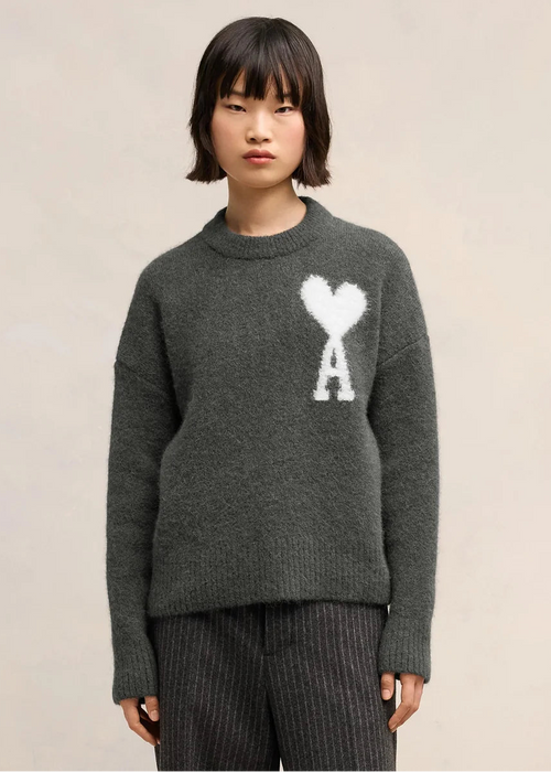 Ami Paris Grey Sweater with Off White logo 02763647