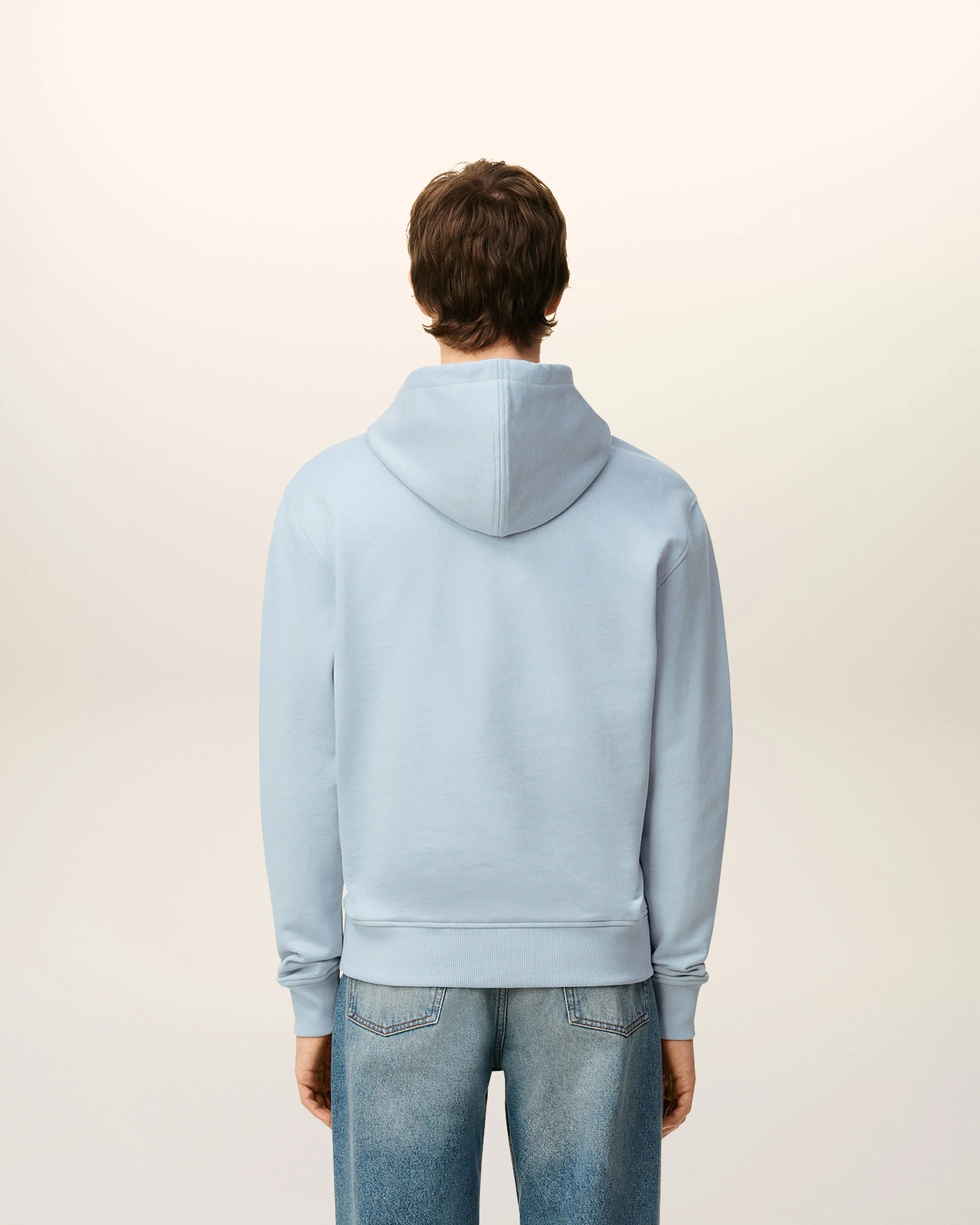 Ami Paris Blue Zip Hoodie Ami De Coeur 007474650