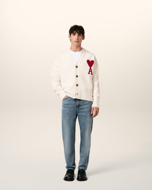 Ami Paris Beige Cardigan with logo 03863602