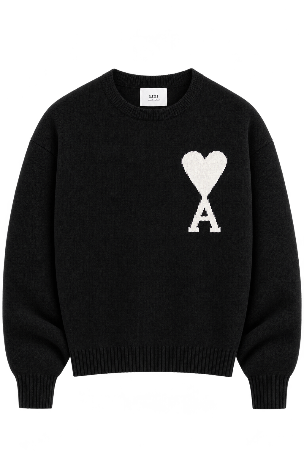 Ami Paris Светр з логотипом Ami De Coeur чорний