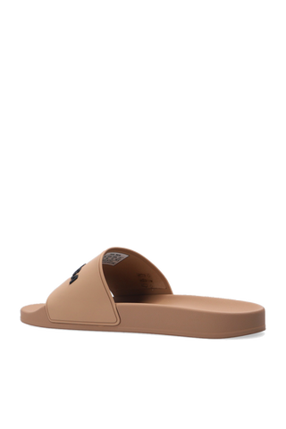 Balenciaga BROWN ‘Pool’ slides with logo 5