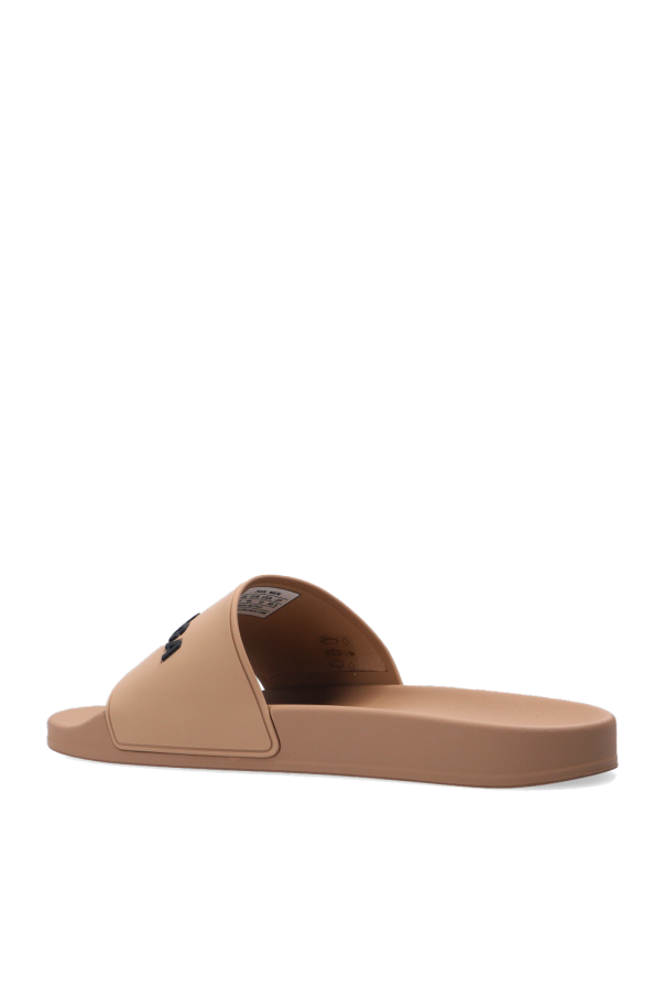 Balenciaga BROWN ‘Pool’ slides with logo 5