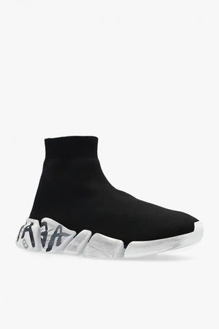 Balenciaga BLACK ‘Speed 2.0 graffiti’ sock sneakers 4