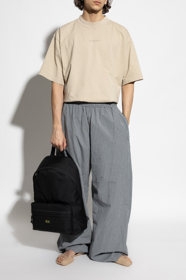 Balenciaga beige T-shirt with embroidered logo 2