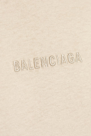 Balenciaga beige T-shirt with embroidered logo 5