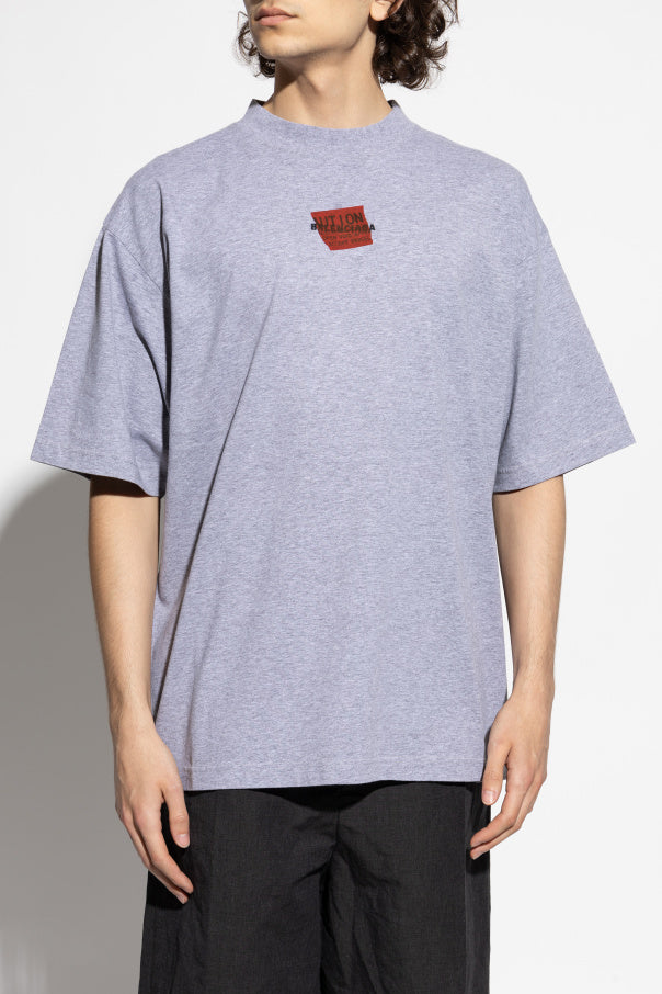 Balenciaga GREY T-shirt with printed logo 3