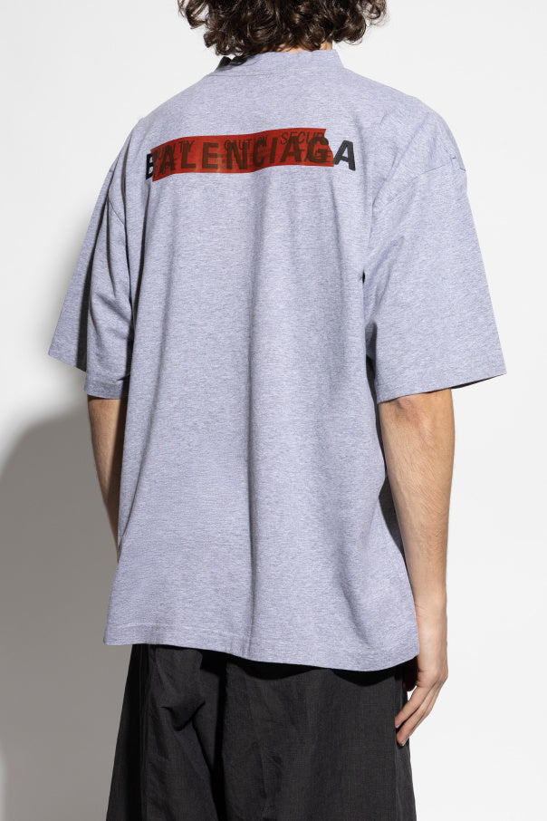 Balenciaga GREY T-shirt with printed logo 4