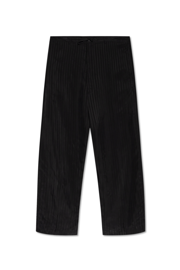 Balenciaga BLACK Loose-fit striped pattern trousers 1