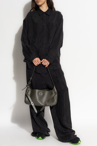 Balenciaga BLACK Loose-fit striped pattern trousers 2