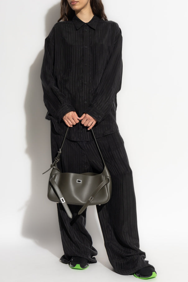 Balenciaga BLACK Loose-fit striped pattern trousers 2