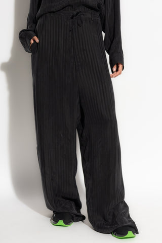 Balenciaga BLACK Loose-fit striped pattern trousers 3