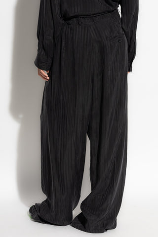 Balenciaga BLACK Loose-fit striped pattern trousers 4