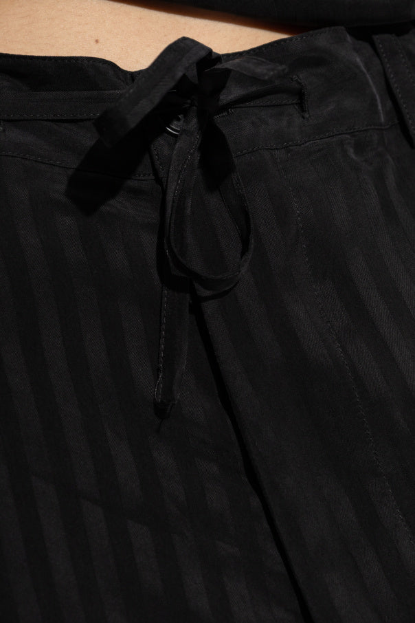 Balenciaga BLACK Loose-fit striped pattern trousers 5