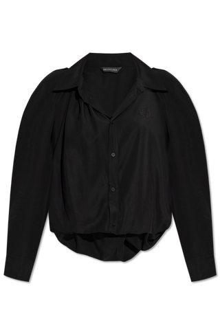 Balenciaga BLACK Shirt with embroidered logo 1
