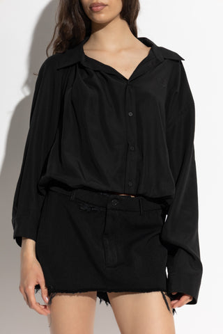 Balenciaga BLACK Shirt with embroidered logo 3