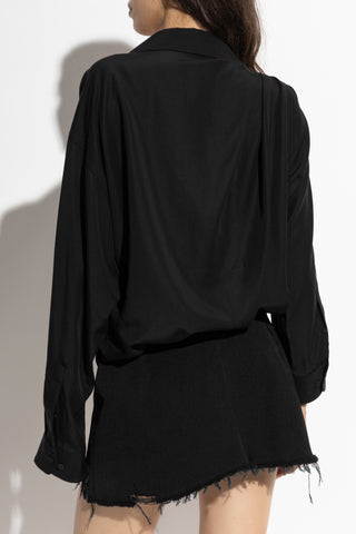 Balenciaga BLACK Shirt with embroidered logo 4