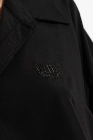 Balenciaga BLACK Shirt with embroidered logo 5
