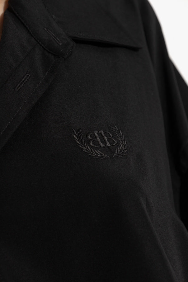 Balenciaga BLACK Shirt with embroidered logo 5