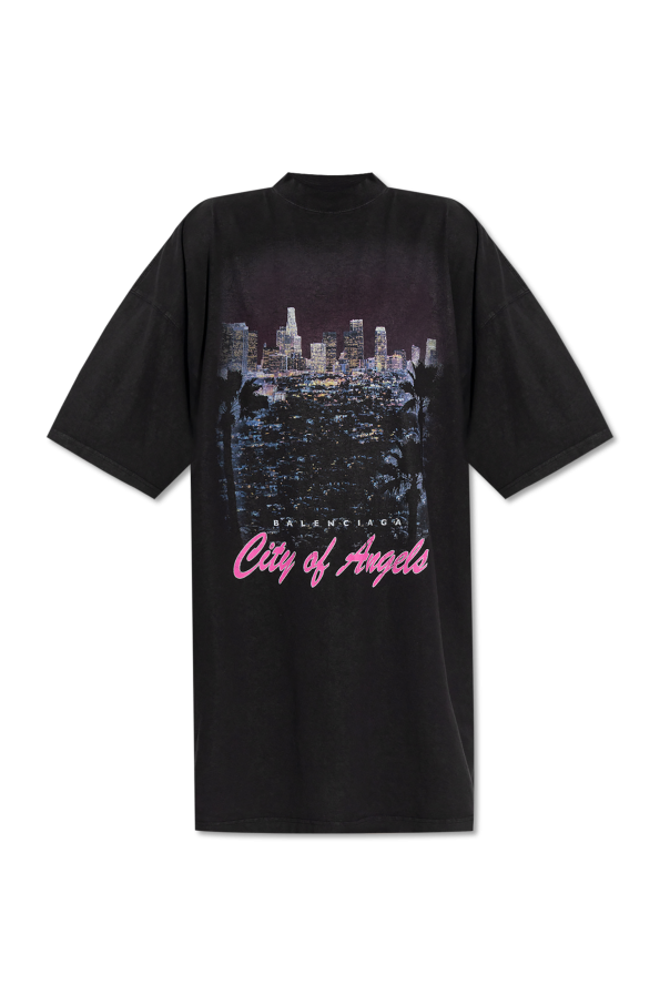Balenciaga BLACK T-shirt with colorful print 1