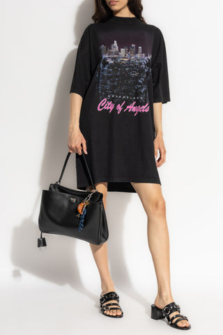 Balenciaga BLACK T-shirt with colorful print 2