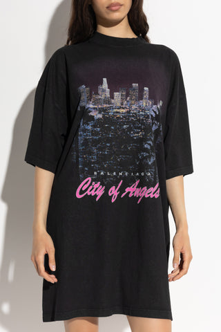 Balenciaga BLACK T-shirt with colorful print 3