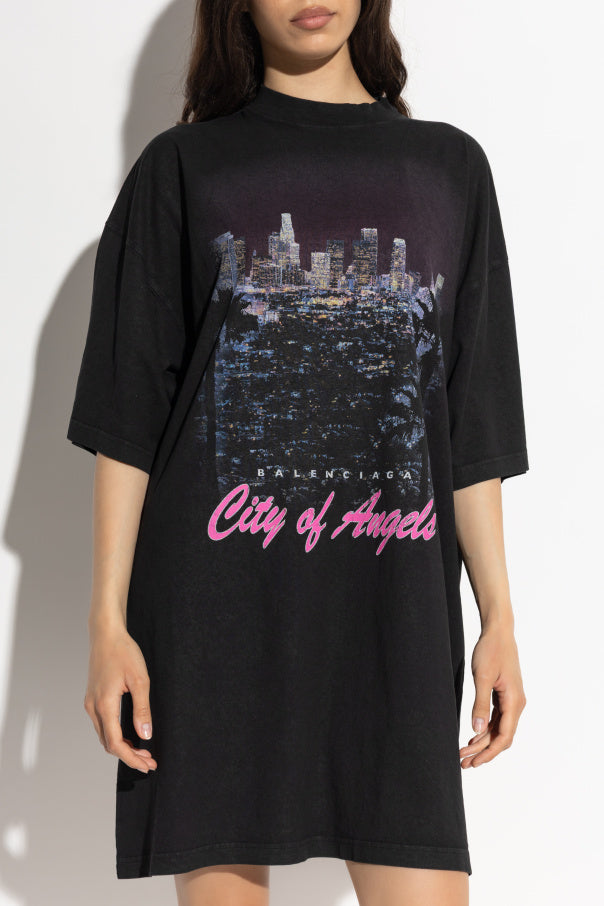 Balenciaga BLACK T-shirt with colorful print 3